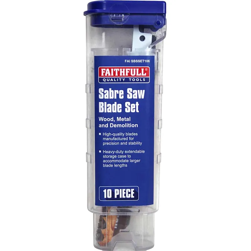Faithfull - Sabre Saw Blade Set, 10 Piece FAISBSSET106