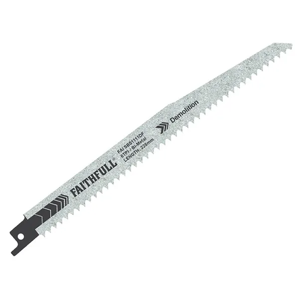 Faithfull 14027146 S1111DF Bi-Metal Sabre Saw Blade Demolition 228...