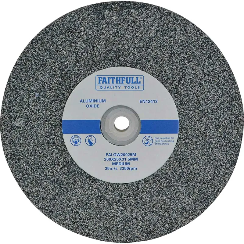 Faithfull Aluminium Oxide Grinding Wheel 200mm 25mm Medium