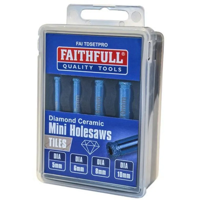 Faithfull - Diamond Ceramic Mini Holesaw Set, 4 Piece faitdsetpro