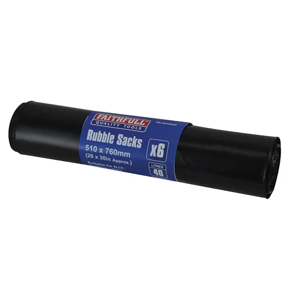 Faithfull FAIBAGRS100 Black Rubble Sacks (Box 100)
