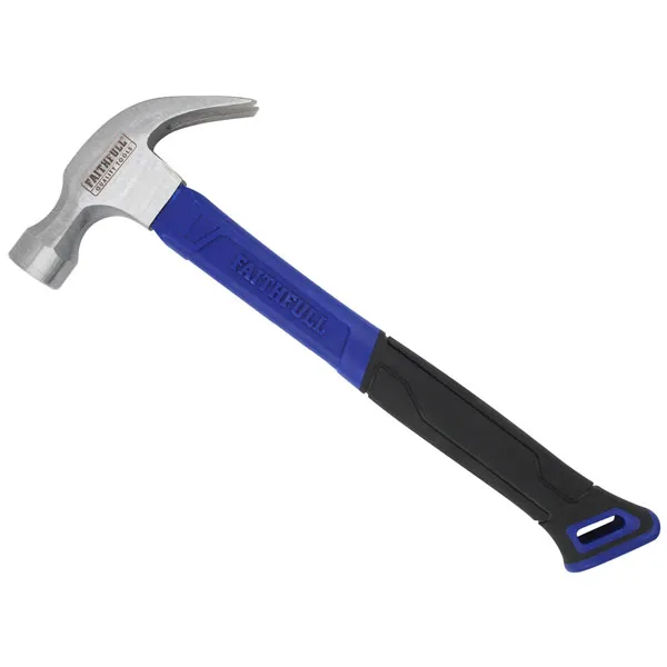 Faithfull Claw Hammer Fibreglass Shaft 567G (20Oz) in Blue Blue