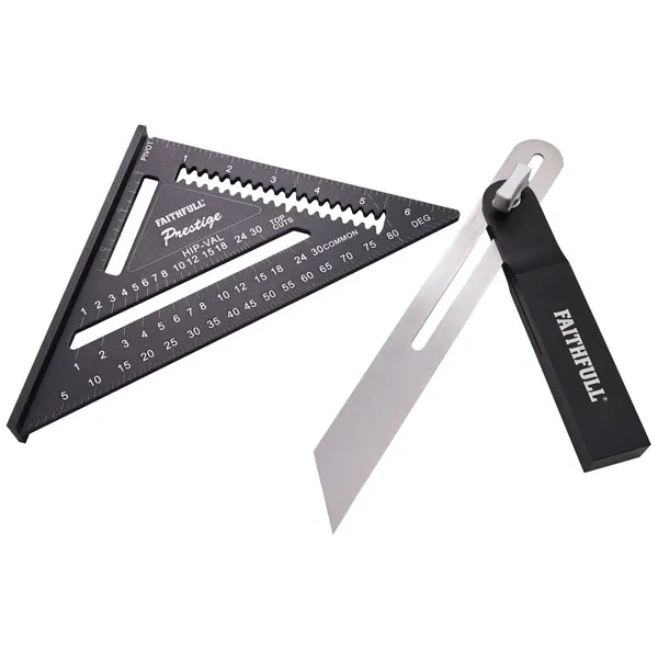 Faithfull Cnc Sliding Bevel & Quick Square Set in Black Black