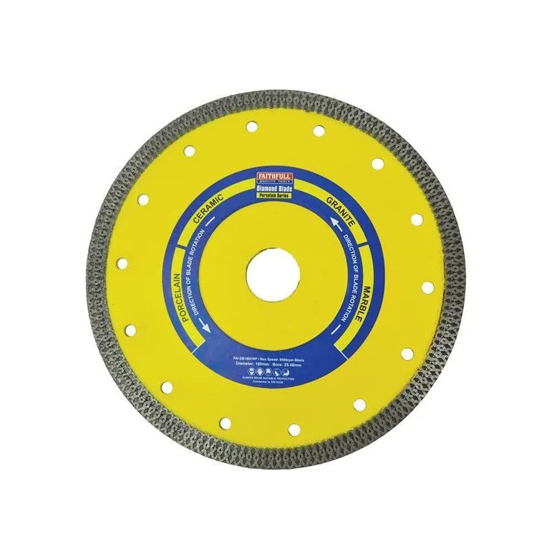 Faithfull Porcelain Tile Diamond Cutting Disc 180mm 25.4mm