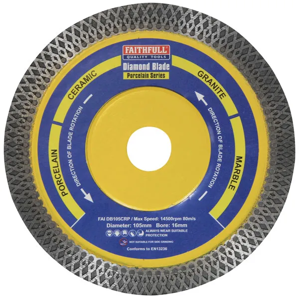 Faithfull Porcelain Tile Diamond Cutting Disc 200mm 25.4mm