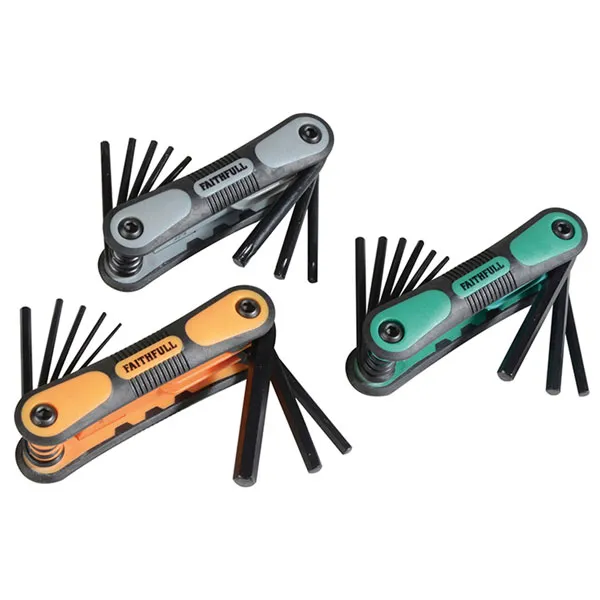 Faithfull - Metric, Imperial & torx Folding Hexagonal 3 Piece Key Set
