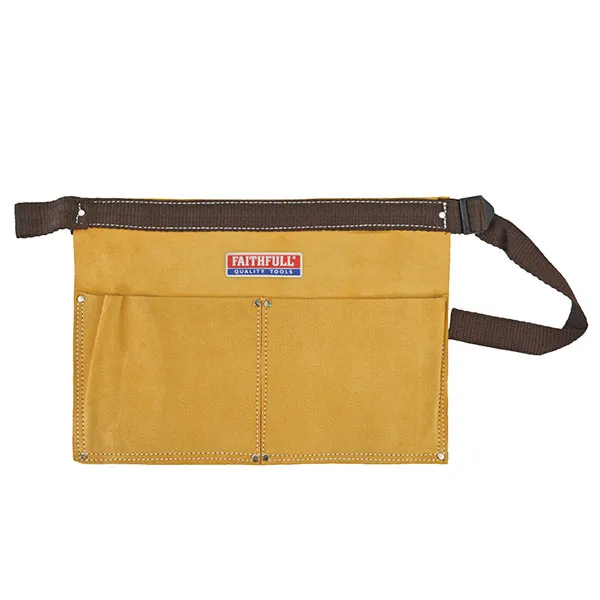 Faithfull Double Pocket Leather Nail pouch