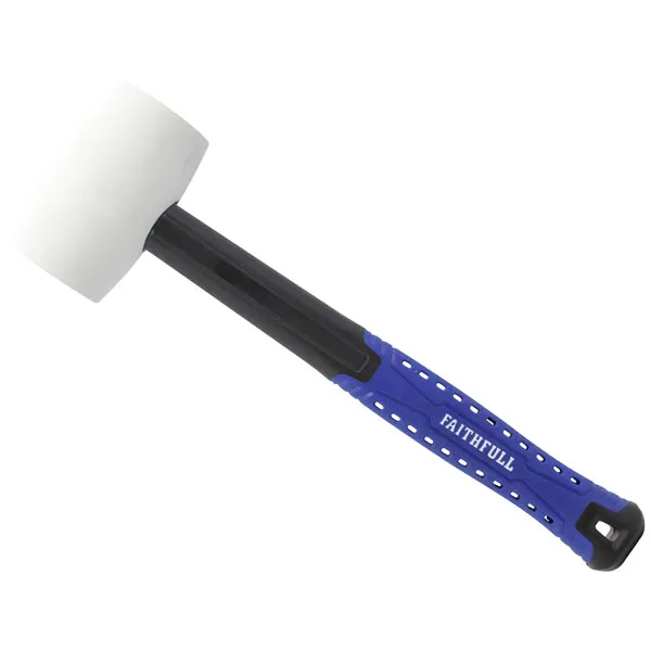 Faithfull White Fibreglass Rubber Mallet Hammer 24oz FAIRMWF24