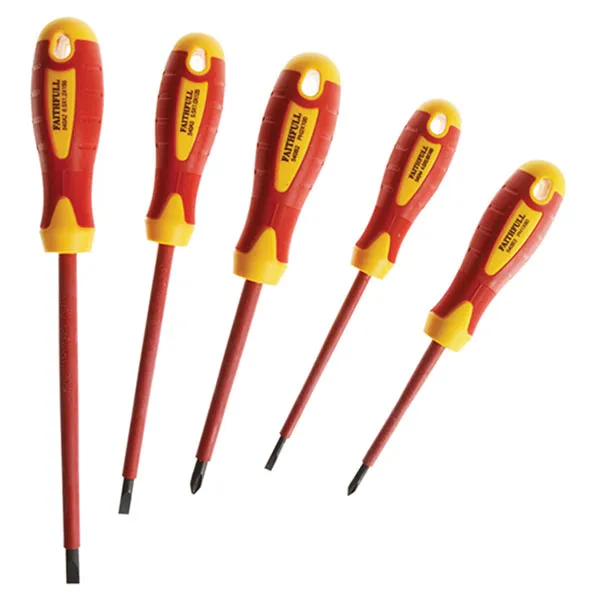 Vde Soft Grip Screwdriver Set Of 5 Sl/Ph - Faithfull