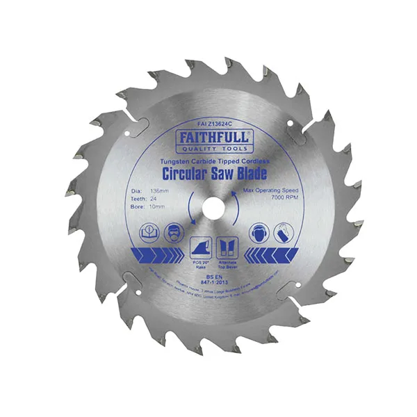 Faithfull Tct Cordless Trimsaw Blade 136 x 10mm x 30T Pos FAIZ13630C