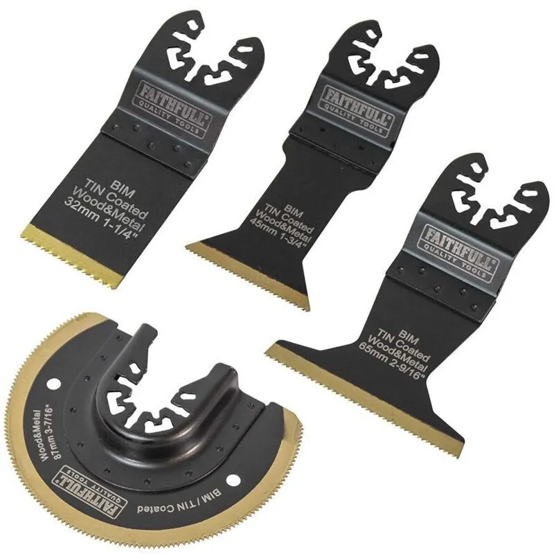 Faithfull FAIMFBMKIT4 Multi-Function Titanium Blade Set 4 Piece