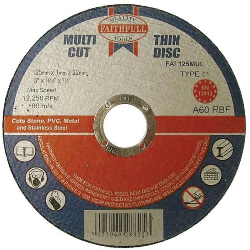 Faithfull - Multi-Purpose Cutting Disc 125 x 1.0 x 22.23mm (Pack 10) FAI12510MUL