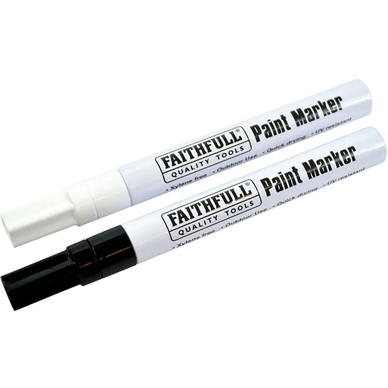 Faithfull - Paint Marker Pen Black & White (Pack 2) faipmblkwhi