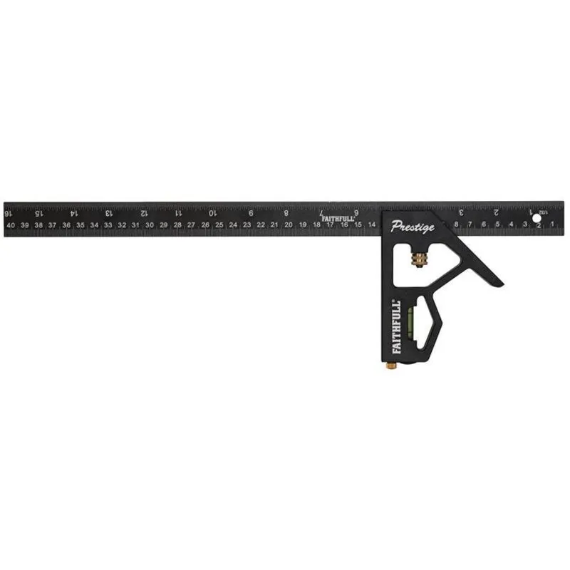 Faithfull - Prestige Combination Square Black Aluminium 400mm (16in) FAICS400CNC