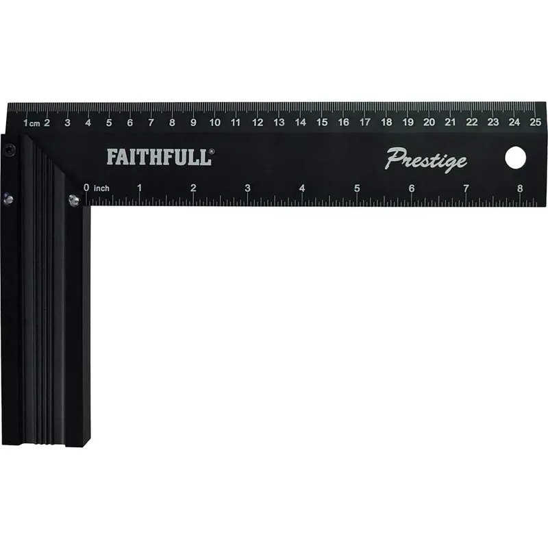 Faithfull Prestige Try Square Black Aluminium 250mm