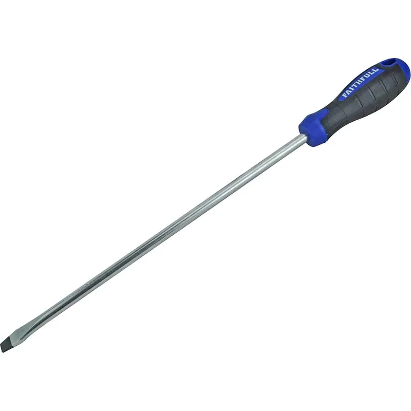 Faithfull Soft Grip Flared Slotted Tip Screwdriver 10mm 300mm