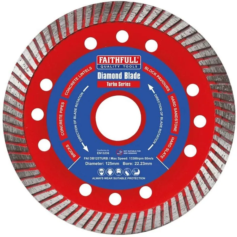 Faithfull Turbo Cut Diamond Cutting Disc 125mm