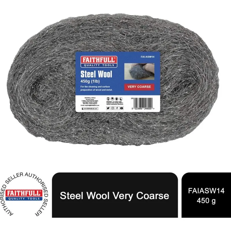 Faithfull FAIASW14 Steel Wool 4 Very Coarse 450g