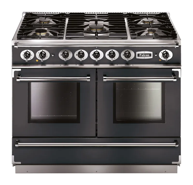Falcon Contintental 1092 FCON1092DFSL/NM-EU 110cm Wide Slate Dual Fuel Freestanding Range Cooker - Nickel Trim