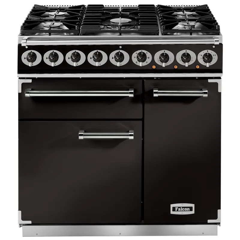 Falcon F900DXDFBL/CM 900 Deluxe Dual Fuel Range Cooker - Black