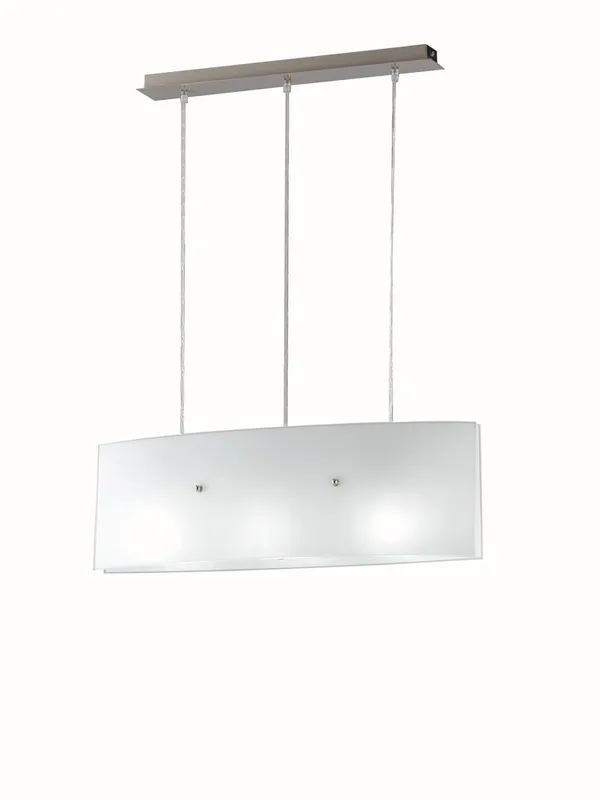 Fan Europe Lighting Amsterdam 3 Light Straight Bar Pendant Ceiling Light White 63x20cm