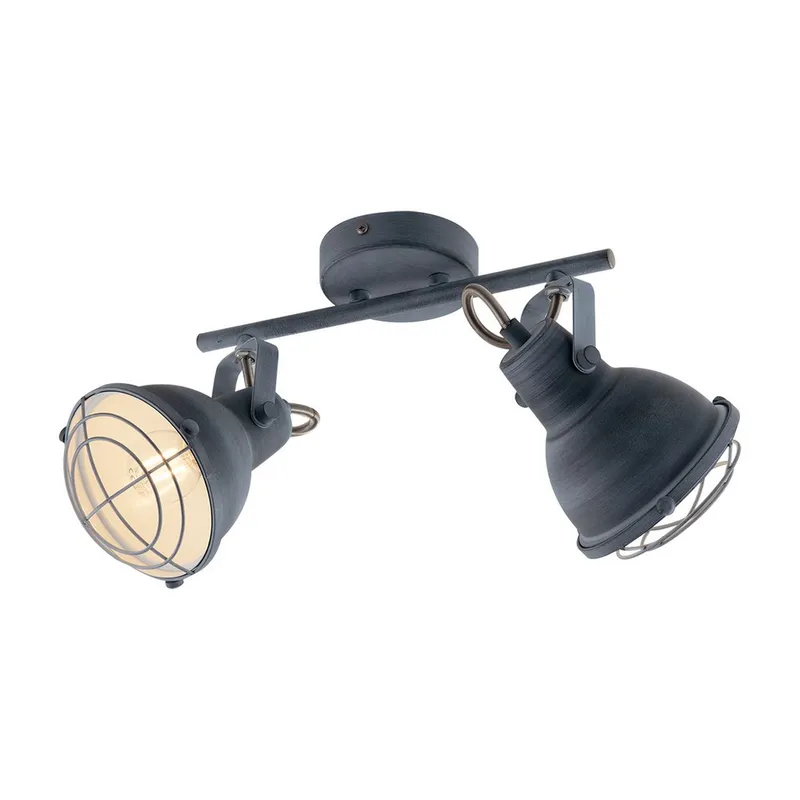 Fan Europe Lighting Cuba 2 Light Twin Spotlight Grey 44.5x17x13cm