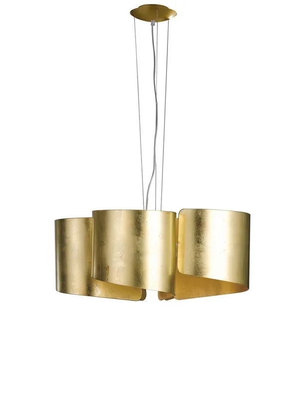 Netlighting Imagine Curved Glass Ceiling Pendant Golden Leaf E27 in Gold Gold