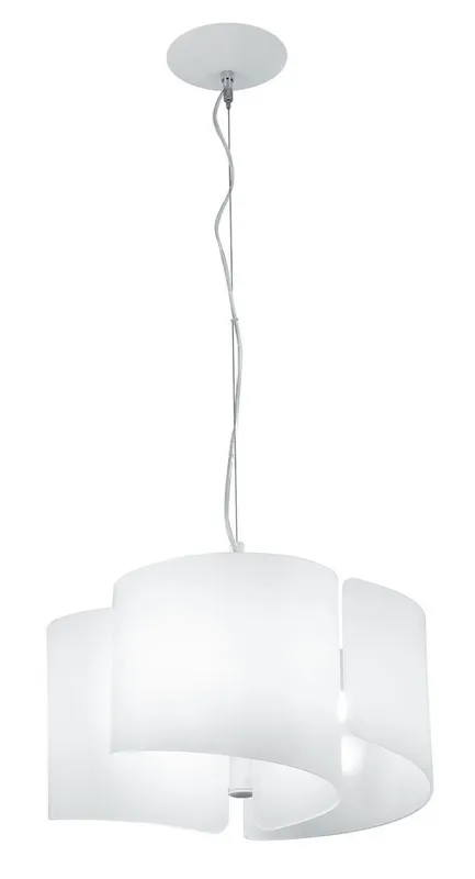 Netlighting Imagine Curved Glass Ceiling Pendant White E27 White