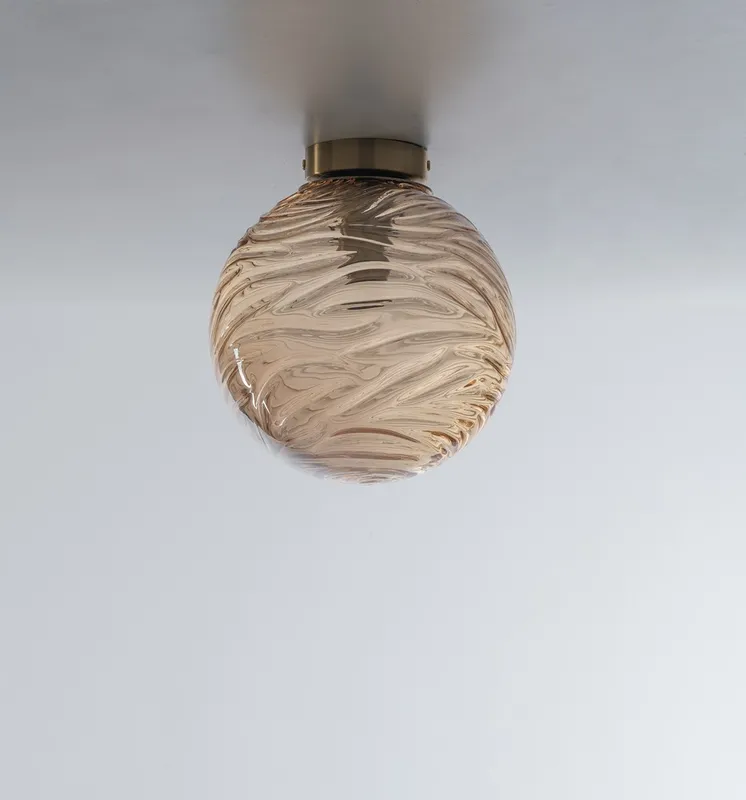 Fan Europe Lighting Nereide Globe Flush Ceiling Light, Champagne, E27
