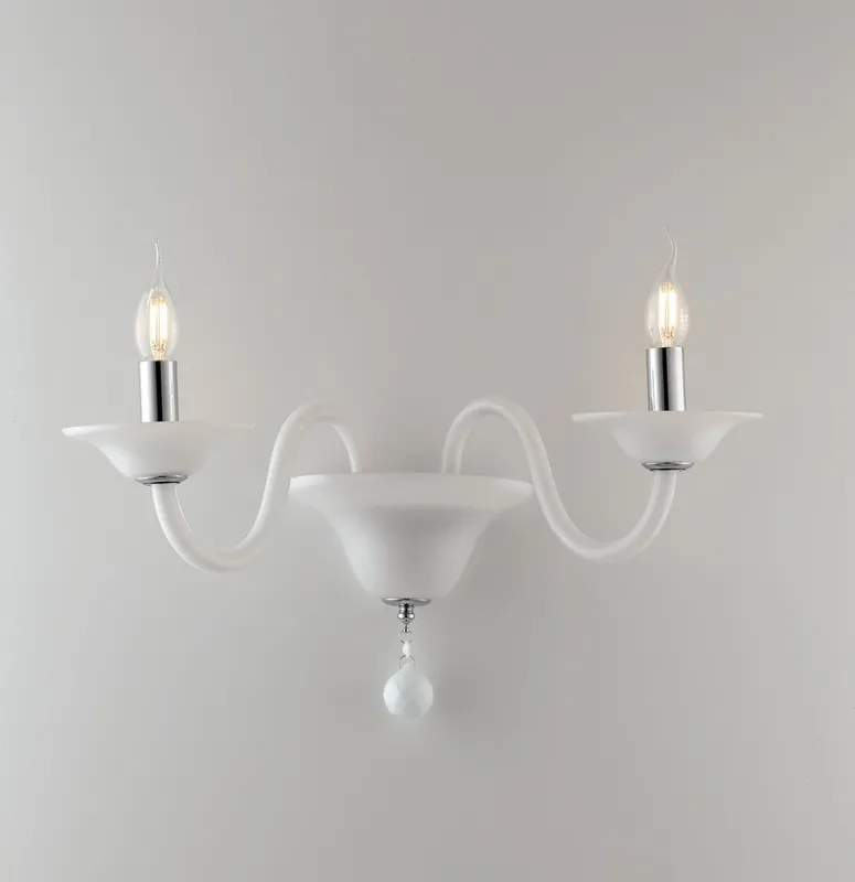 Fan Europe Lighting Soffio Twin 2 Light Candle Wall Light White 47x36x30cm