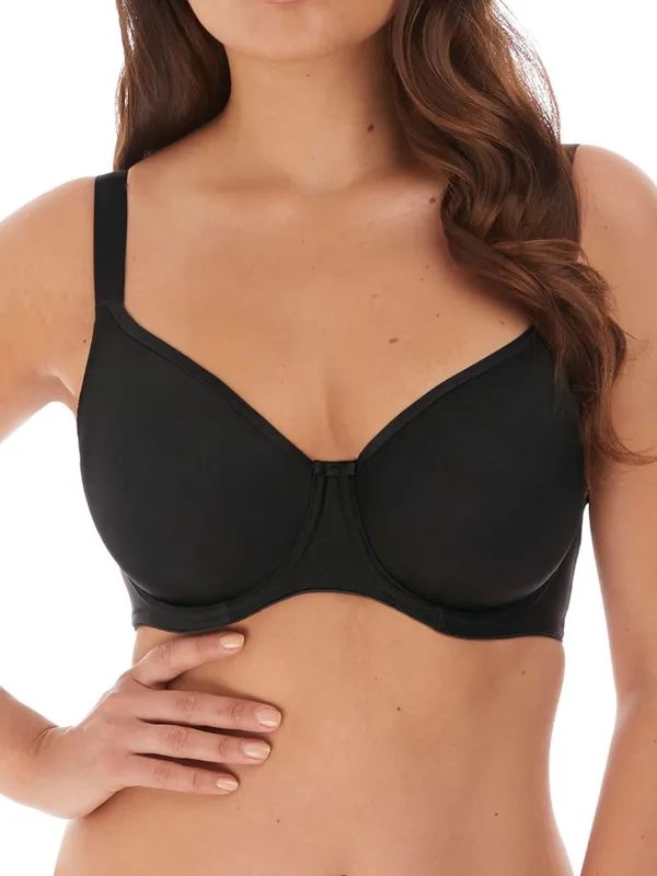 Fantasie Womens Smoothing Moulded Balcony Bra - Black Nylon - Size 34d