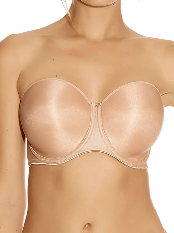 Fantasie Womens Smoothing Moulded Strapless Bra - Beige Cotton - Size 34b