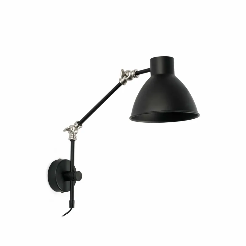 Faro Lighting Celia Adjustable 1 Light Indoor Wall Light Black, E14