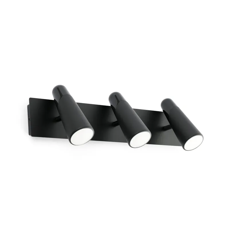 Netlighting Lao LED 3 Light Indoor Adjustable Wall Spotlight Black Black
