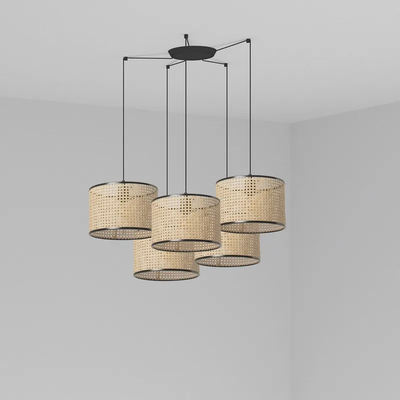 Faro Lighting Mambo Triple Cylindrical Cluster Drop Light Beige, E27