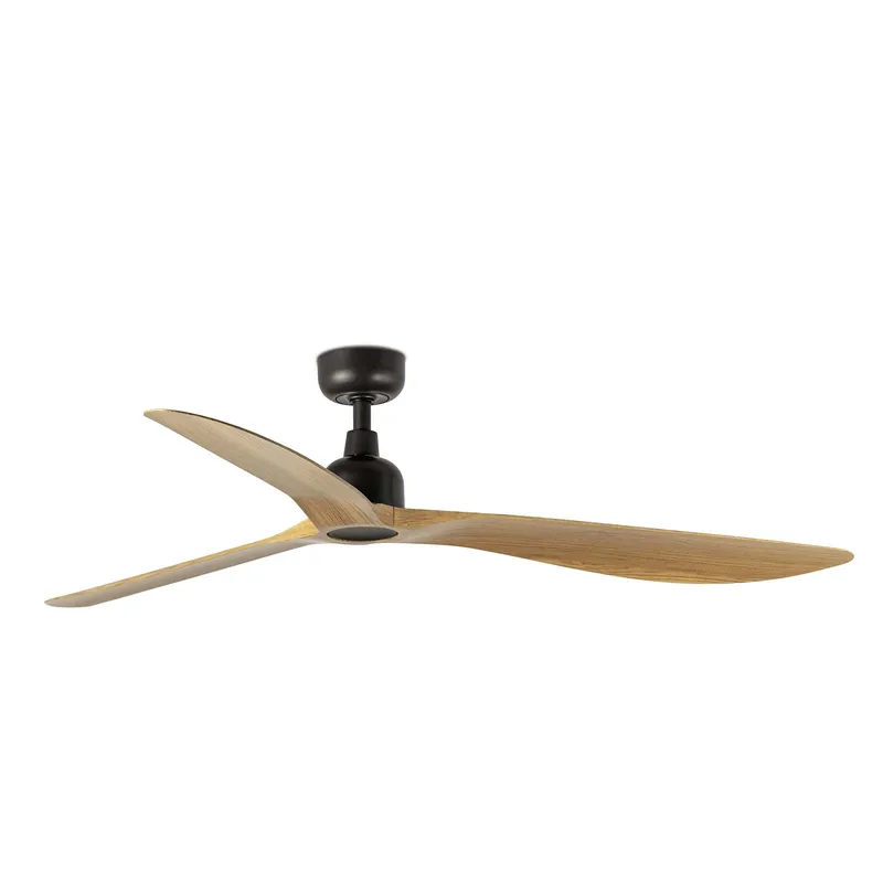 Faro Lighting Outwood 150cm Ceiling Fan Dark Brown, Light Oak Blades, IP44