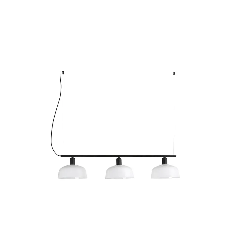 Netlighting Tatawin Medium White Linear Bar Pendant Lamp in Black Black