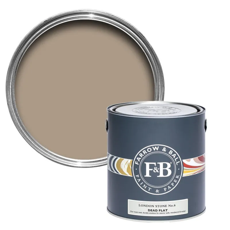 Farrow & Ball Dead Flat, London Stone No. 6, Ultra Matt Multi-Surface Paint