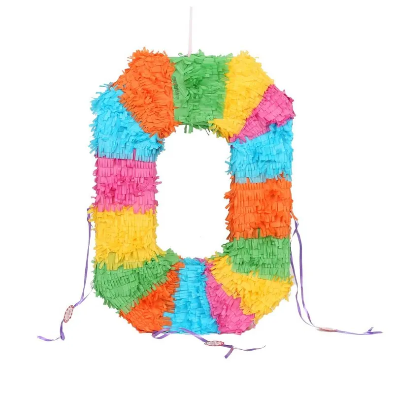 Fax Potato Large Number 0 Pinata Party Set - Pink Stick