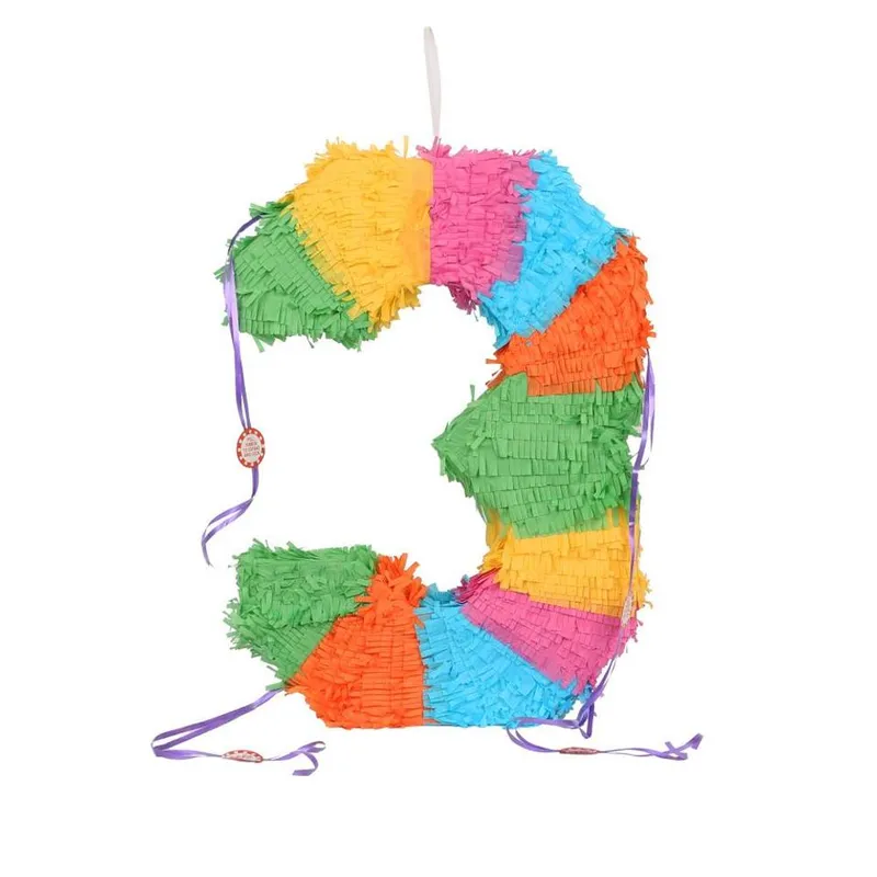 Fax Potato Number 3 Pinata Set with Stick & Blindfold - Blue Stick Multicolor