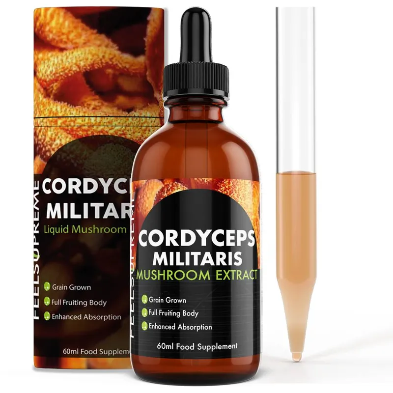 Feel Supreme Cordyceps Militaris Mushroom Liquid Supplement 60ml in Black Black 60ml