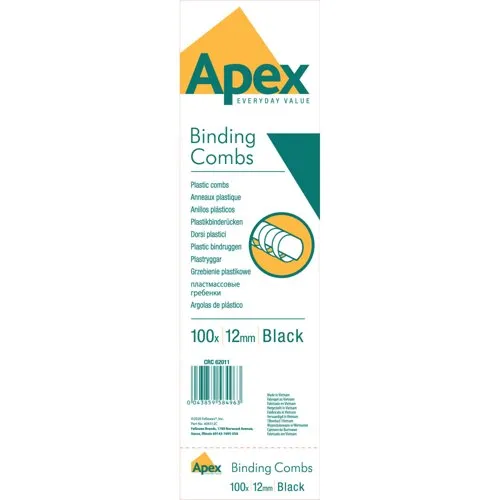 Fellowes Apex (12mm) Plastic Binding Comb - 6201101