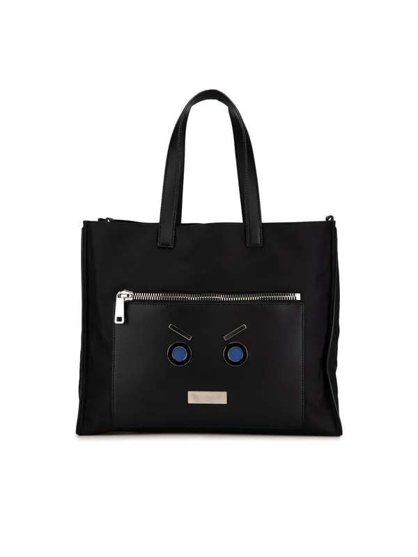 Fendi Women's Preloved Large Nylon Faces Tote Bag in Black - Black