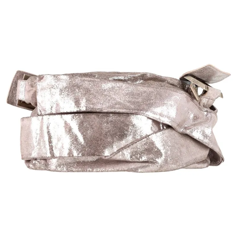 Fendi Women's Preloved Wrap Around Shoulder Bag in Metallic Pink Leather - Pink