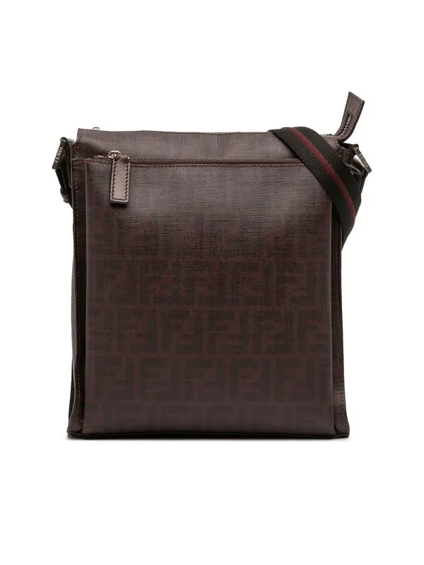 Fendi Women's Preloved Zucca Coated Canvas Crossbody Bag in Brown - Brown
