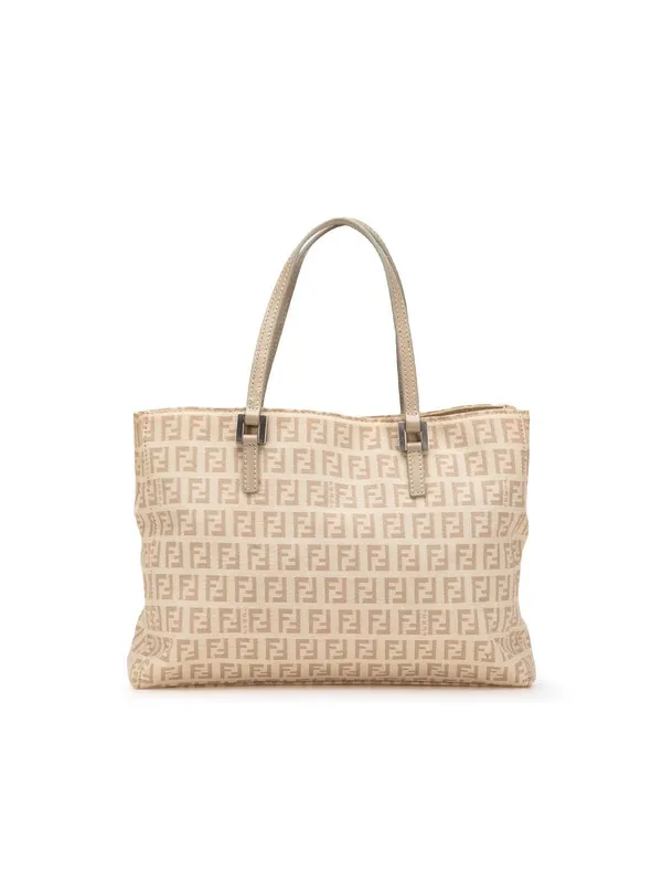Fendi Women's Preloved Zucchino Canvas Tote Bag in Brown - Brown