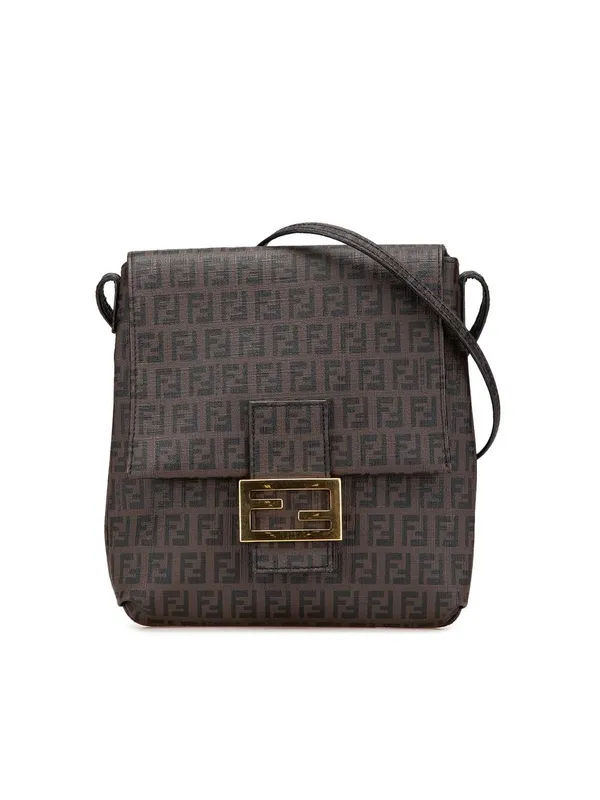 Fendi Women's Preloved Zucchino Spalmati Crossbody Bag in Brown - Brown