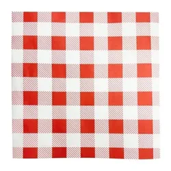Fiesta Compostable Red Gingham Greaseproof 250x250mm (200)