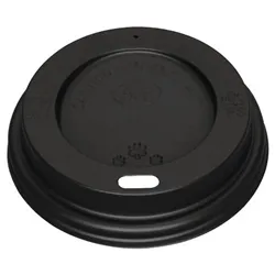 Fiesta Black Polystyrene Lids for 8oz Coffee Cups (1000 Pack)