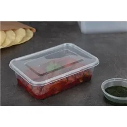 Fiesta Plastic Microwave Containers w/ Lid Medium 650ml (250)